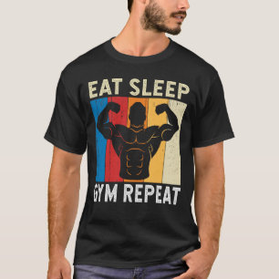 Sleep Gym Eat Repeat Spaß Gym Fitness Workout T-Shirt