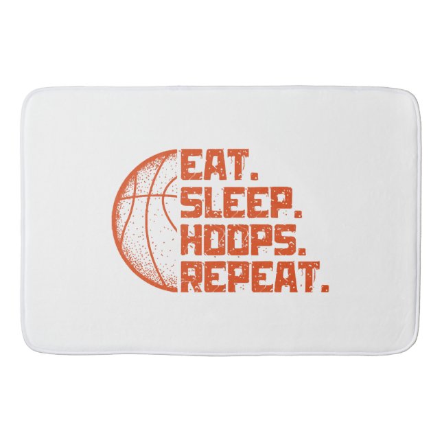 Sleep Hoops wiederholen Basketball Funny Quotes es Badematte (Vorderseite)