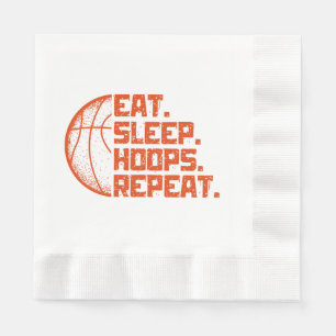Sleep Hoops wiederholen Basketball Funny Quotes es Serviette