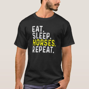 Sleep Horses Eat Repeat Horseriding T-Shirt