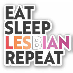 Sleep Lesbian Wiederholung essen Aufkleber