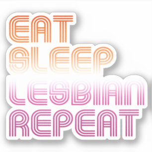 Sleep Lesbian Wiederholung essen Aufkleber