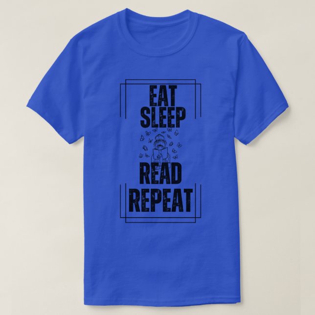 Sleep lesen Wiederholung essen T-Shirt (Design vorne)