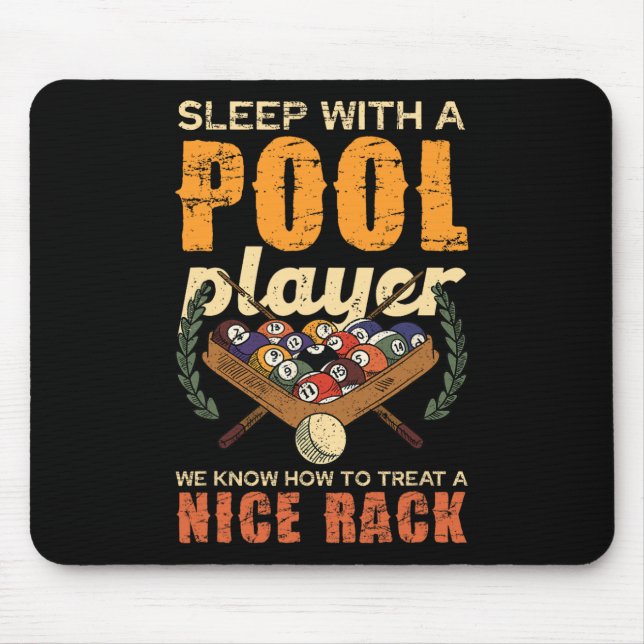 Sleep mit einem Pool Player schön Rack Spaß Mousepad (Vorne)