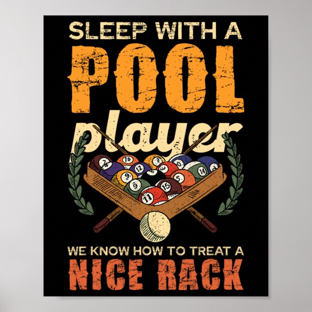 Sleep mit einem Pool Player schön Rack Spaß Poster (Vorne)