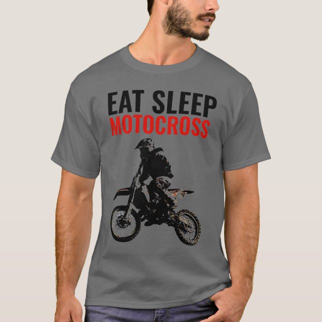 Sleep Motocross Motorrad Pop Art T-Shirt (Vorderseite)