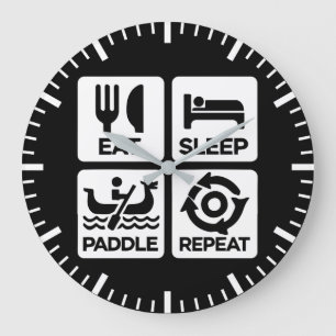 Sleep Paddle Repeat - Dragon Boat Racing Große Wanduhr