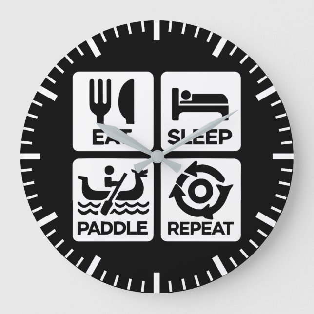 Sleep Paddle Repeat - Dragon Boat Racing Große Wanduhr (Vorderseite)