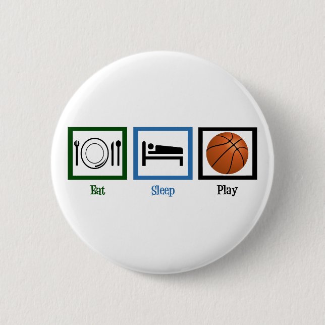 Sleep Play Basketball essen Button (Vorderseite)