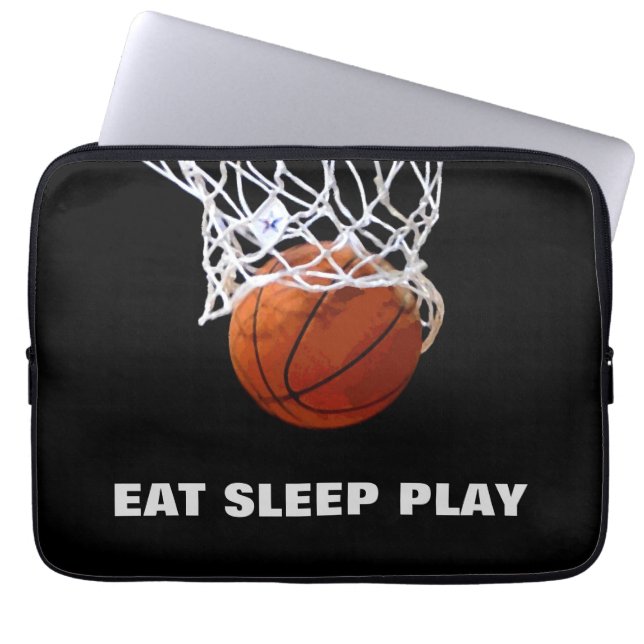 Sleep Play Basketball Motivierend essen Laptopschutzhülle (Vorderseite)