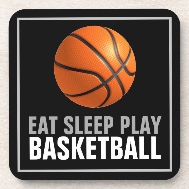 Sleep Play Basketball Motivierend Getränkeuntersetzer (Vorderseite)