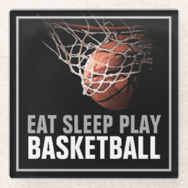 Sleep Play Basketball Motivierend Glasuntersetzer