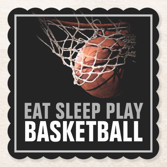 Sleep Play Basketball Motivierend Untersetzer (Vorderseite)