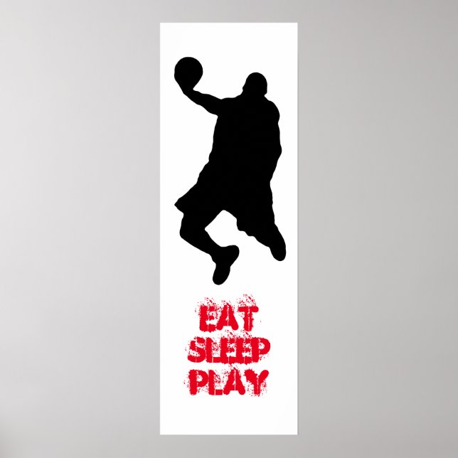 Sleep Play Basketball Player Silhouette Poster ess (Vorne)