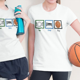 Sleep Play Basketball Spieler Frauen essen T-Shirt