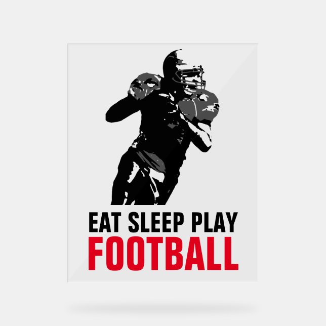 Sleep Play Black & White Football Pop Art Acrylschild (Vorderseite)