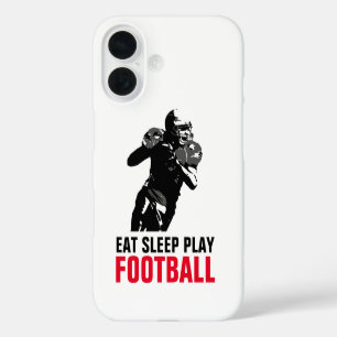 Sleep Play Black & White Football Pop Art iPhone 16 Hülle
