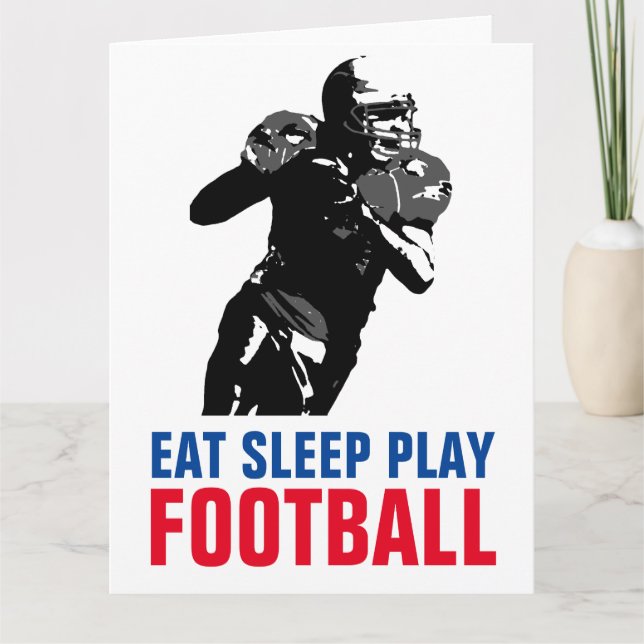 Sleep Play Black & White Football Pop Art Karte (Vorderseite)