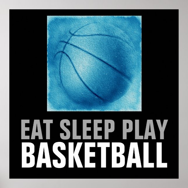 Sleep Play Blue Basketball spielen Poster (Vorne)