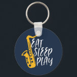 Sleep Play Cool Saxophone Player Jazz Musik Schlüsselanhänger<br><div class="desc">Vintages Retroorchester- und Jazzmusikfan-Design für Geige- und Saxophonspieler in einer Musikband oder Symphonie. Coole klassische Jazzartikel für Saxophonisten,  Violinisten,  Musiker und Künstler. Ein lustiger und humorvoller Musikpun für Geige- und Saxophonlehrer,  Orchesterfan und diejenigen,  die nur Liebe spielen. Große Souvenirs,  Weihnachtsgeschenk und Geburtstagsgeschenk für Familien und Freunde.</div>