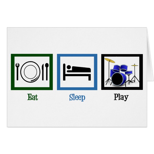 Sleep Play Drums Card essen (Vorderseite (Horizontal))