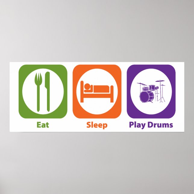 Sleep Play Drums essen Poster (Vorne)