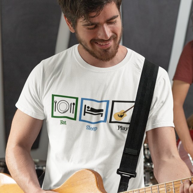 Sleep Play Gitarre essen T-Shirt (Von Creator hochgeladen)