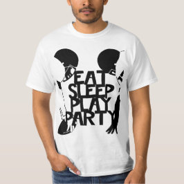 Sleep Play Party Football Players essen T-Shirt