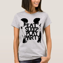 Sleep Play Party Football Players essen T-Shirt
