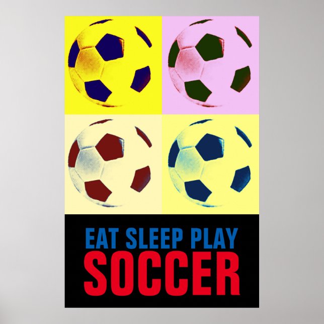 Sleep Play Soccer Artwork Poster essen (Vorne)