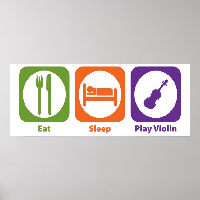 Sleep Play Violin essen Poster (Vorne)
