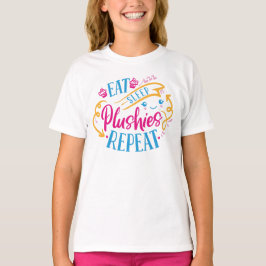 Sleep Plushies essen wiederholen | Funny Colorful  T-Shirt