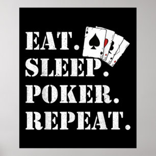 Sleep Poker Eat Repeat Casino Sprichwort Poker Poster