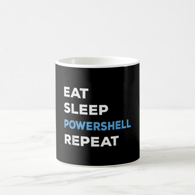 Sleep Powershell Wiederholung essen - Männer Fraue Kaffeetasse (Mittel)