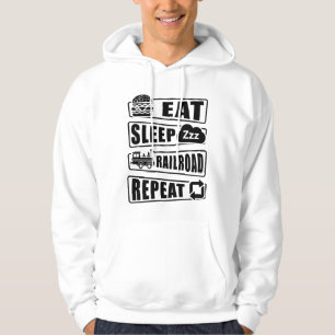 Sleep Railroad Repeat Dampfzug essen Hoodie