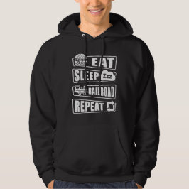 Sleep Railroad Repeat Dampfzug essen Hoodie