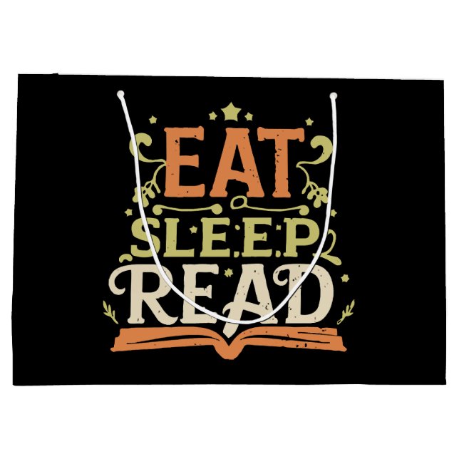 Sleep Read, Funny Reading Große Geschenktüte (Rückseite)