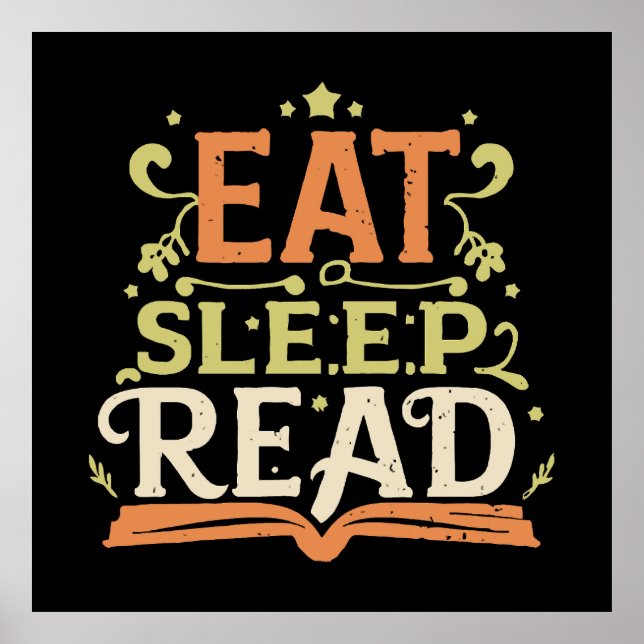 Sleep Read, Funny Reading Poster (Vorne)