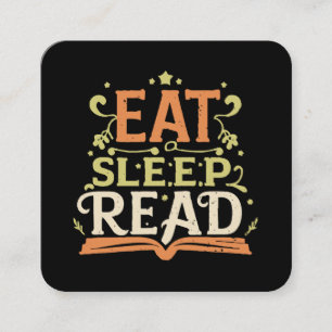 Sleep Read, Funny Reading Quadratische Visitenkarte