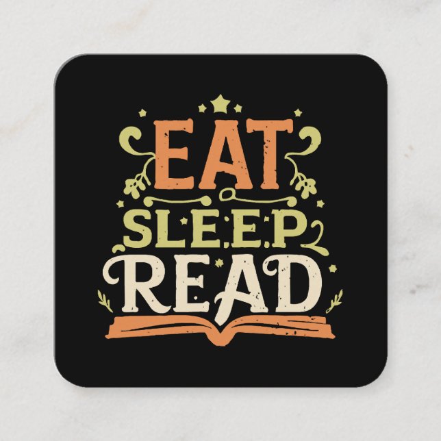 Sleep Read, Funny Reading Quadratische Visitenkarte (Vorderseite)