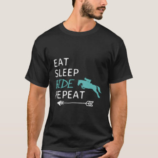 Sleep Ride Pferde Eat Repeat Reiten T-Shirt