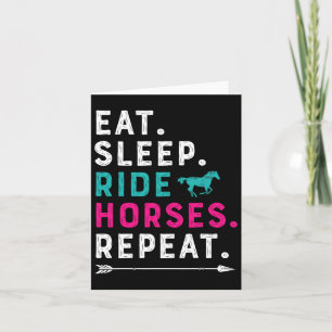 Sleep Ride Pferde Wiederkehren Pferd Girl Horsebac Karte