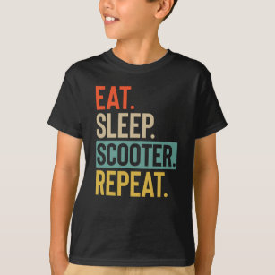 Sleep-Roller Eat Repeat Retro Vintage Farben T-Shirt
