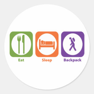 Sleep Rucksack essen Runder Aufkleber