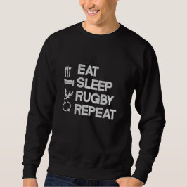 Sleep Rugby Repeat Rugby Sport (für dunkel) Besticktes Sweatshirt