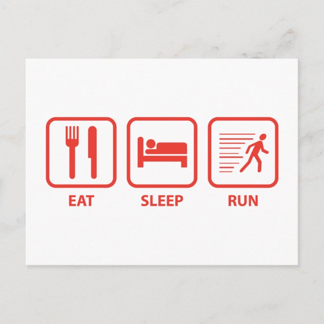 Sleep Run essen Postkarte (Vorderseite)