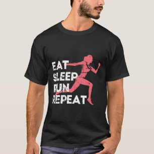 Sleep-Run Wiederholungs-Track und Field Girl Marat T-Shirt