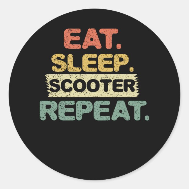 Sleep Scooter wiederholen Runder Aufkleber (Vorderseite)