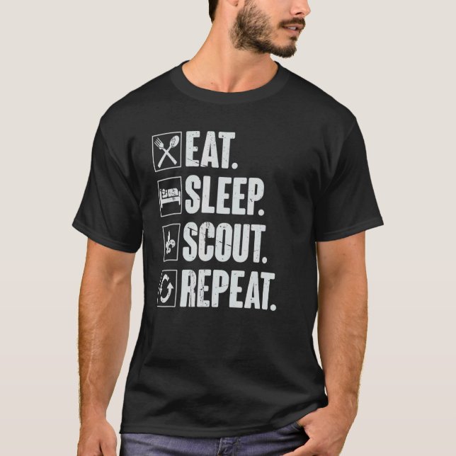 Sleep Scout Scouting essen T-Shirt (Vorderseite)