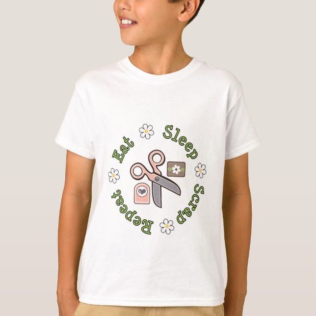 Sleep Scrap Wiederholen Kinder Sweatshirt essen T-Shirt (Vorderseite)
